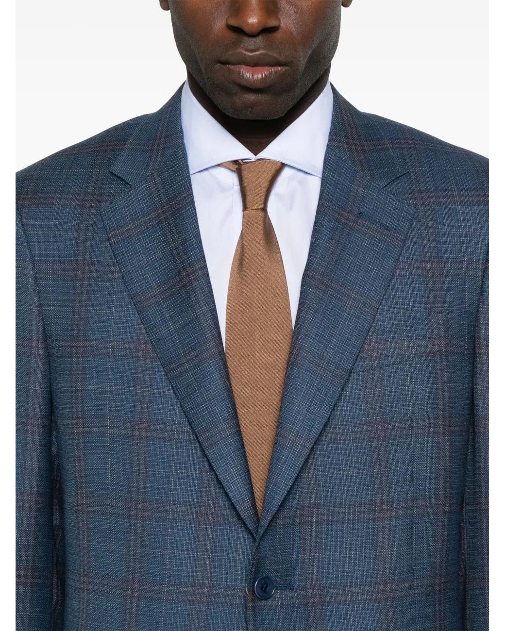 Canali Blue Checked Blazer for men