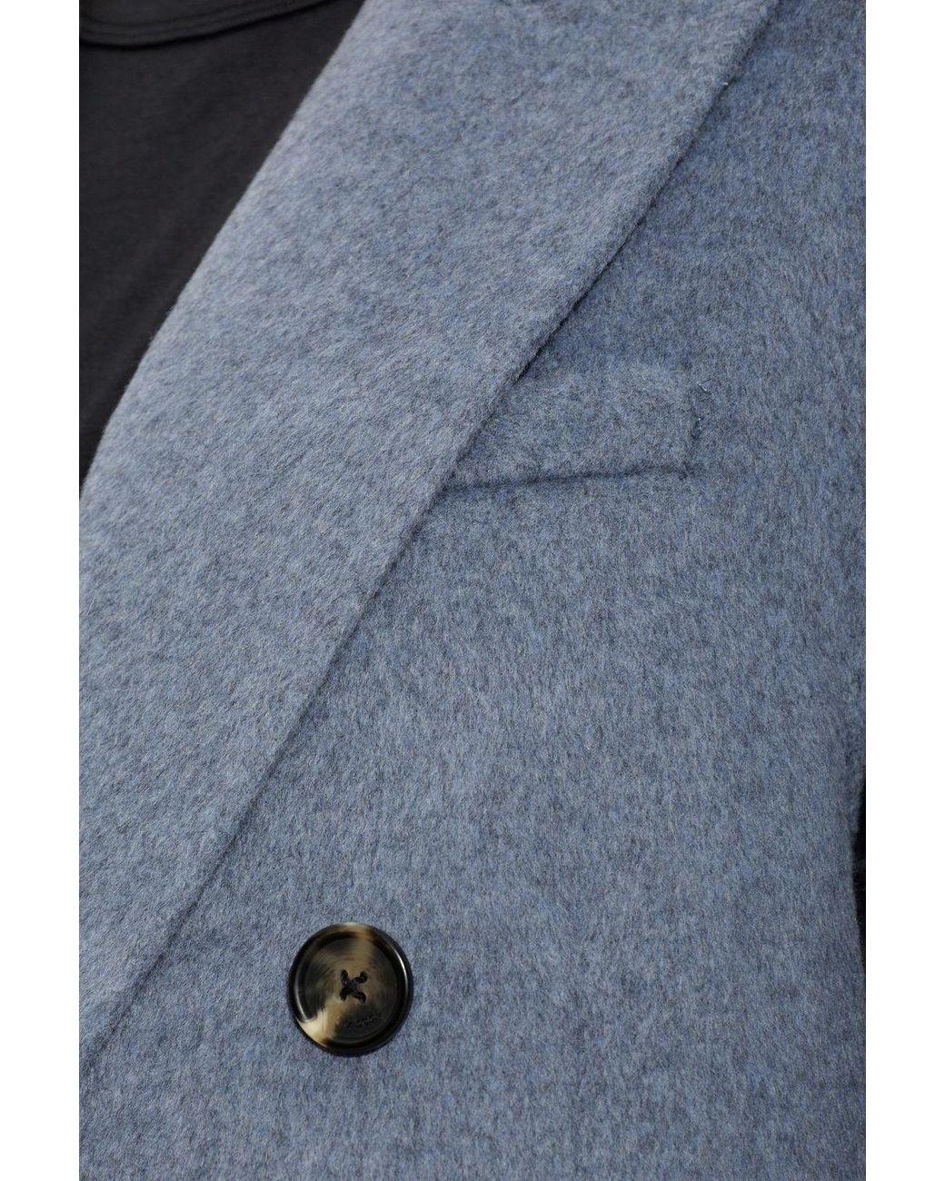 Rag & Bone Blue Double-Breasted Long Coat