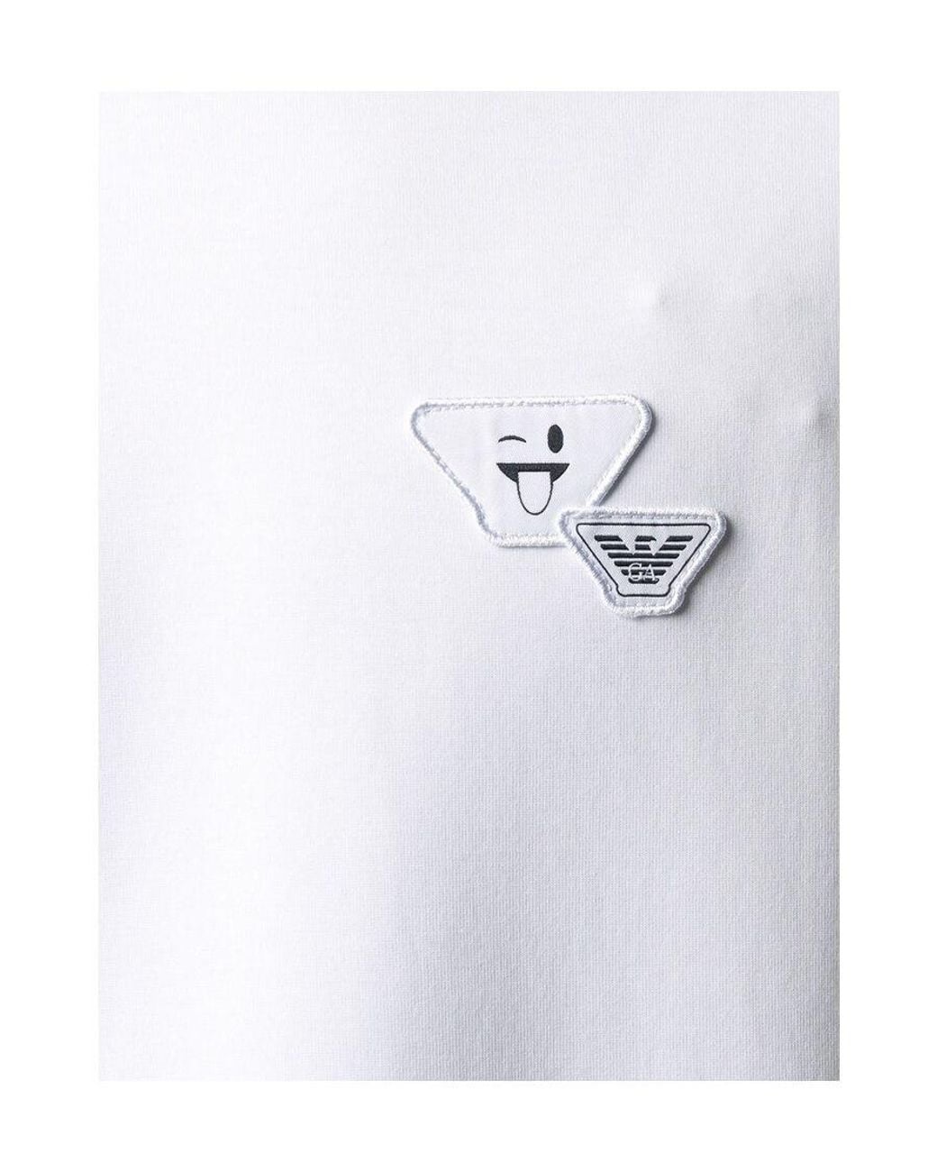 Emporio Armani White Logo Patch Sports Sweatshirt for men