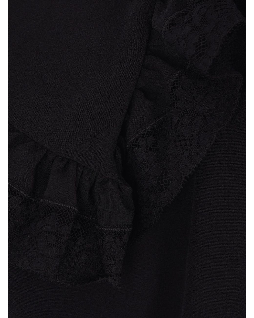 Chloé Black Chlo Oversized Collar Lace-Detailed Blouse