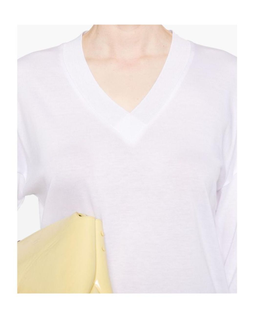 Herno White V-Neck Knitted Jumper
