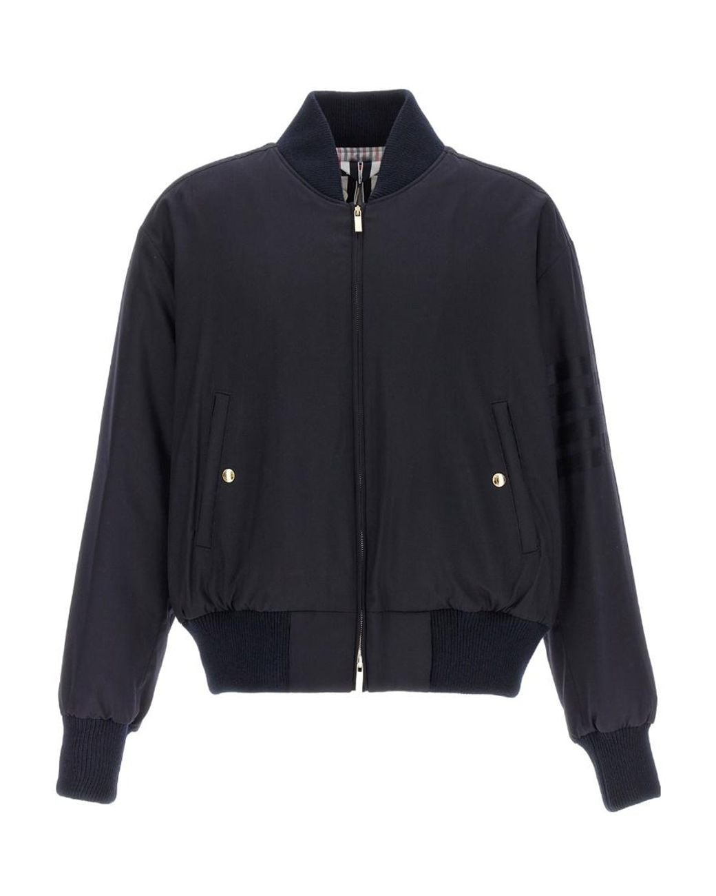 Thom Browne Blue Zip-Up Bomber Jacket for men
