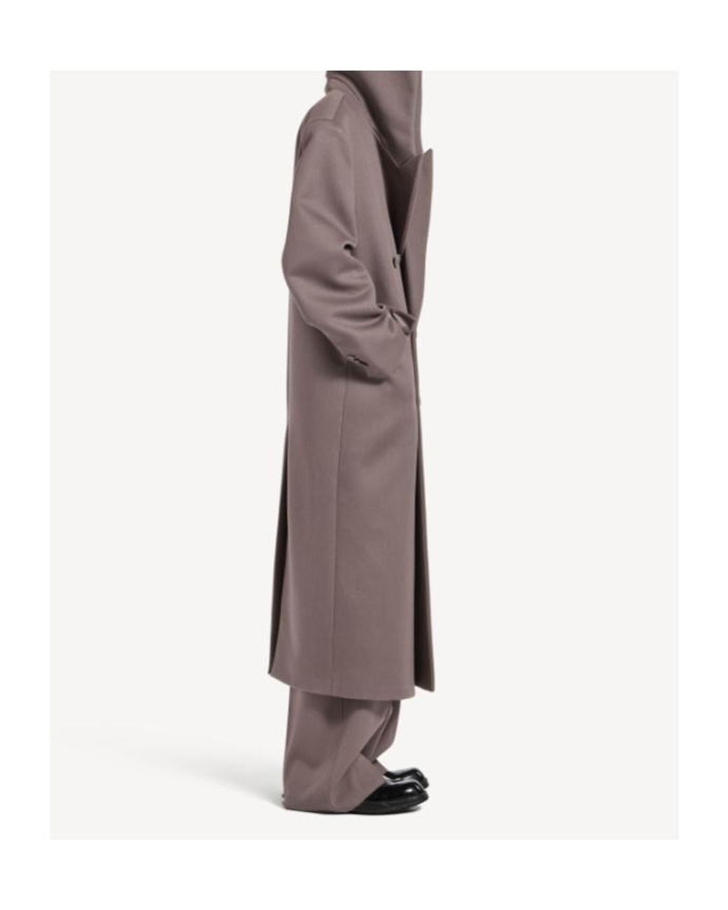 Balenciaga Brown Hooded Double-Breasted Coat for men