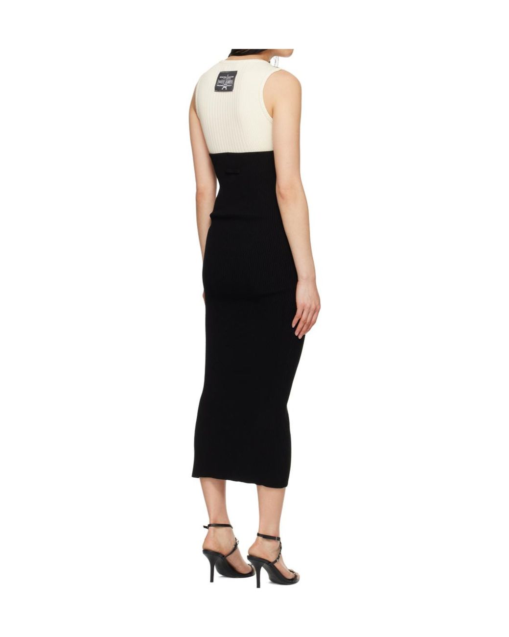 Jean Paul Gaultier Black Ribbed Knit Sleeveless Dress