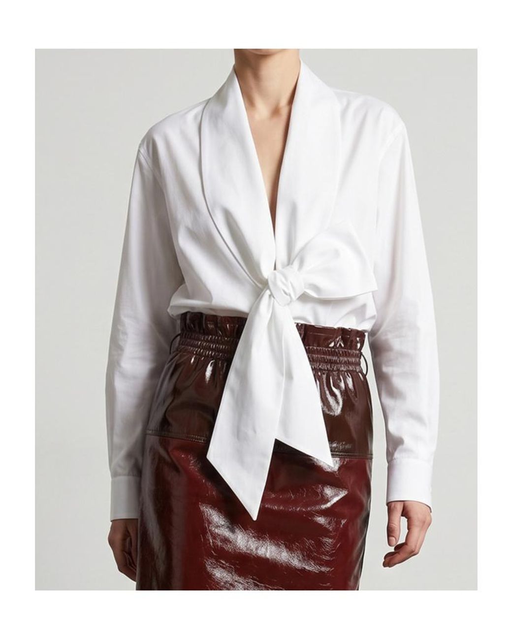 Saint Laurent White Lavallière Oversized Shirt
