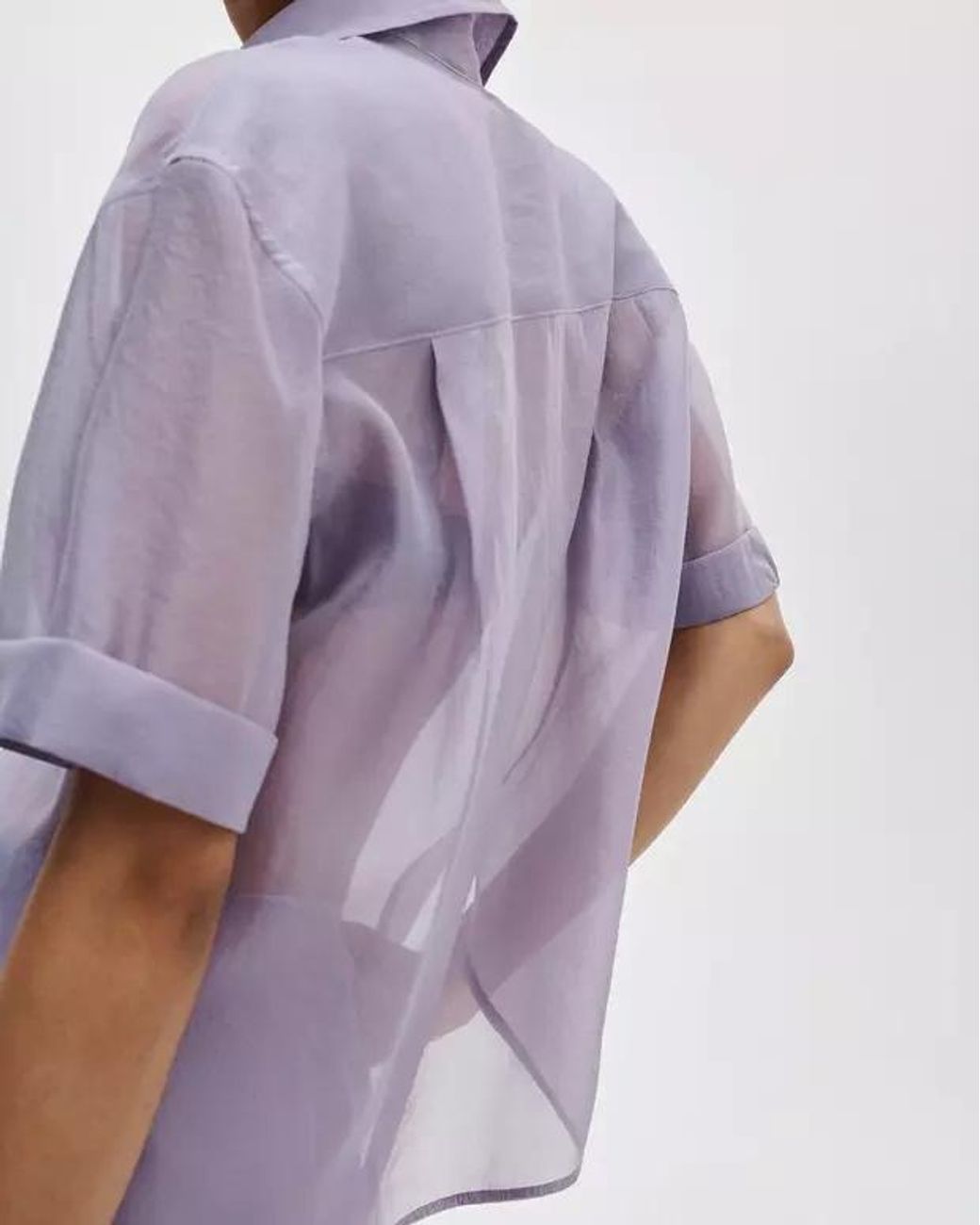 Rag & Bone Purple Sheer Short-Sleeve Shirt