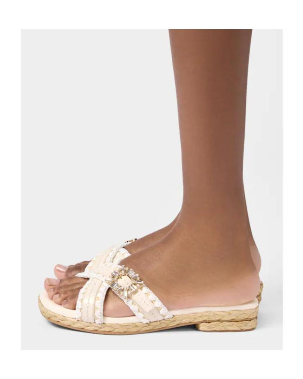 Roger Vivier White Espadrille Mules