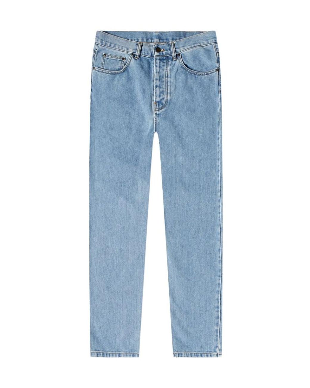 Carhartt Blue Newel Logo-Patch Straight-Leg Jeans for men