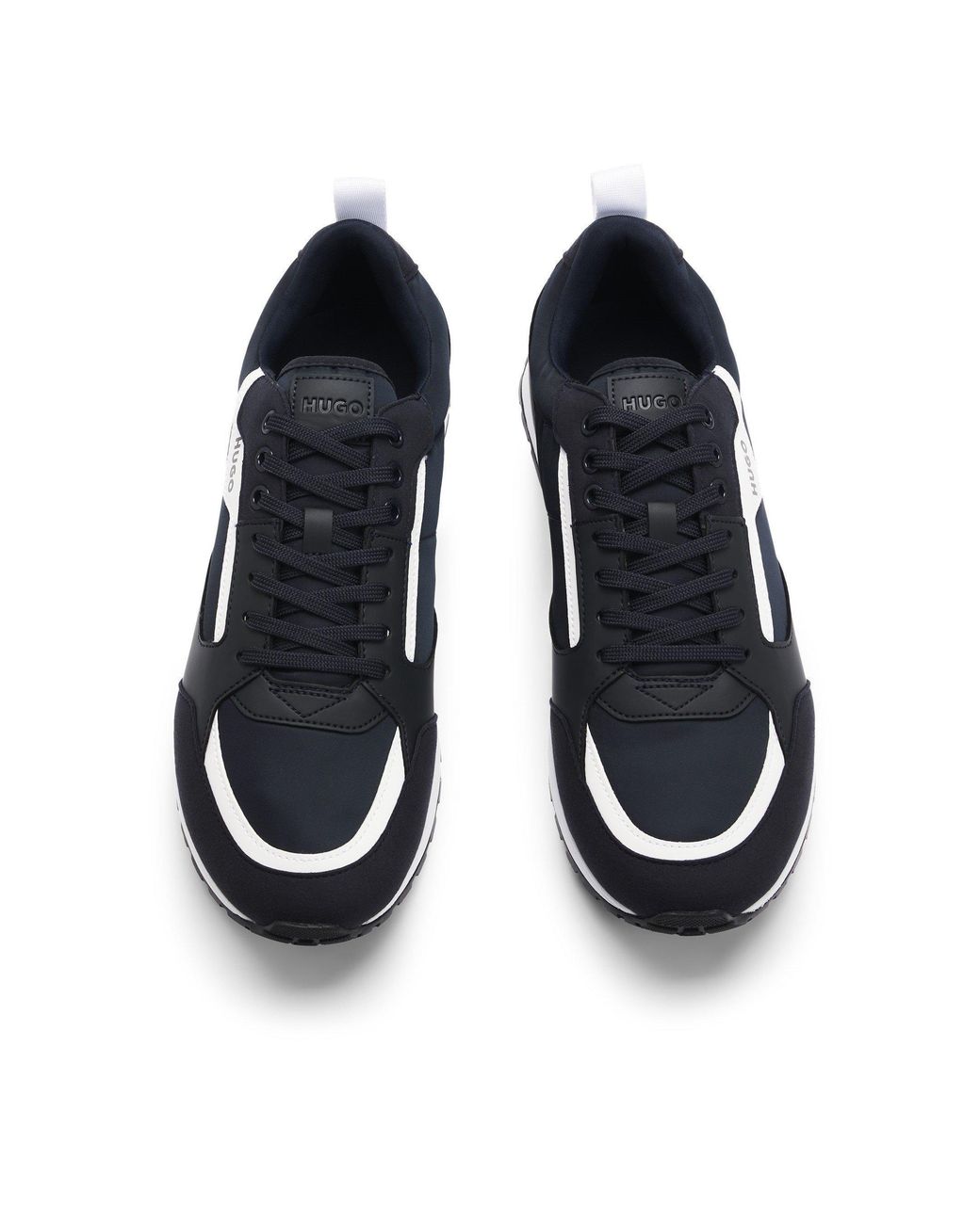Boss Blue Color Block Trainers for men