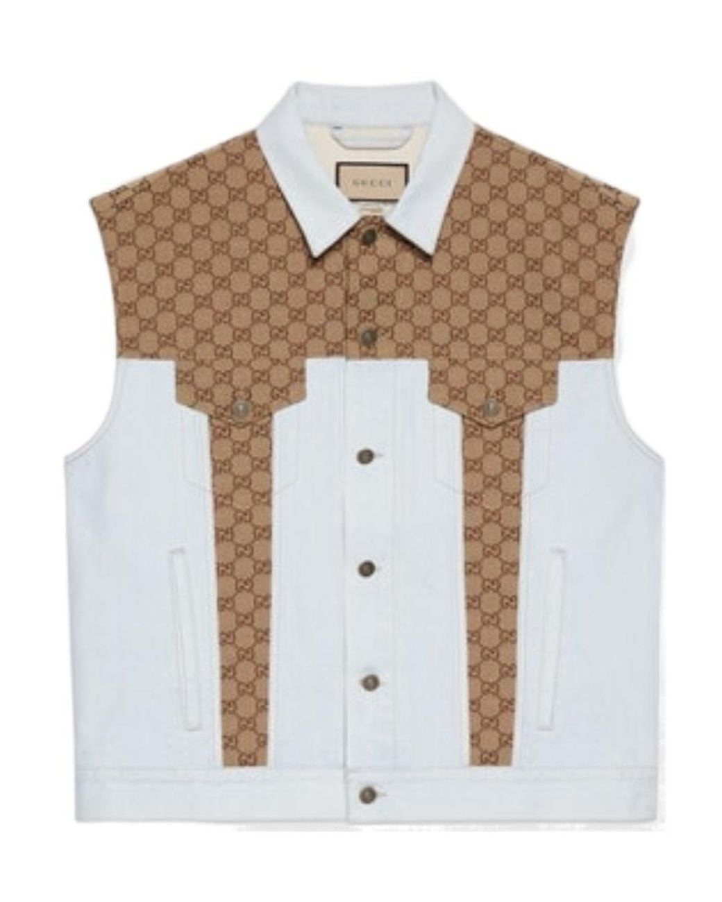 Gucci White Washed Denim Vest for men