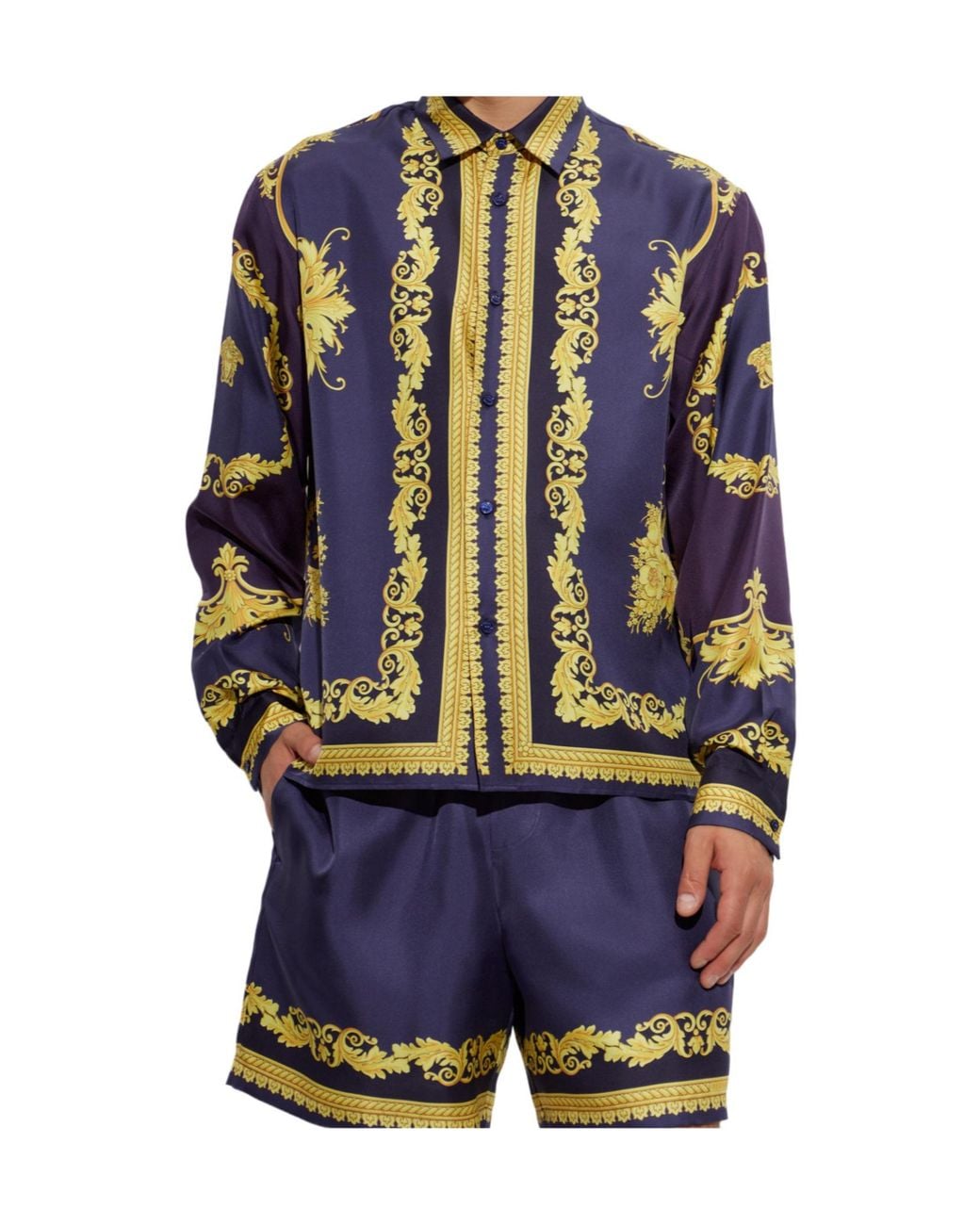 Versace Blue Casual Shirts for men