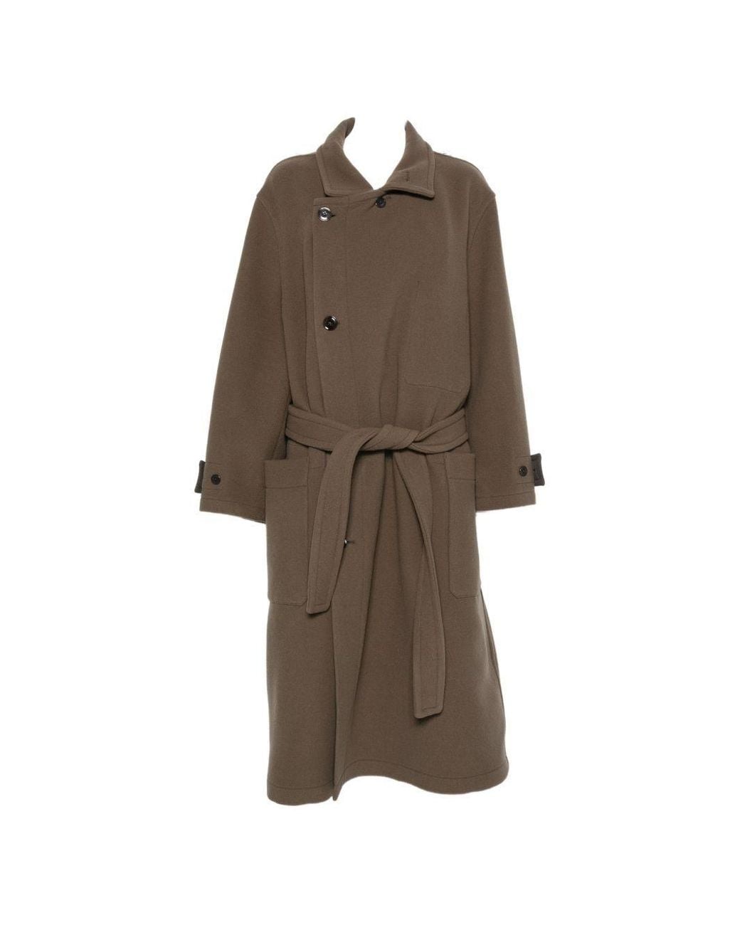 Lemaire Brown Wrap Coat for men