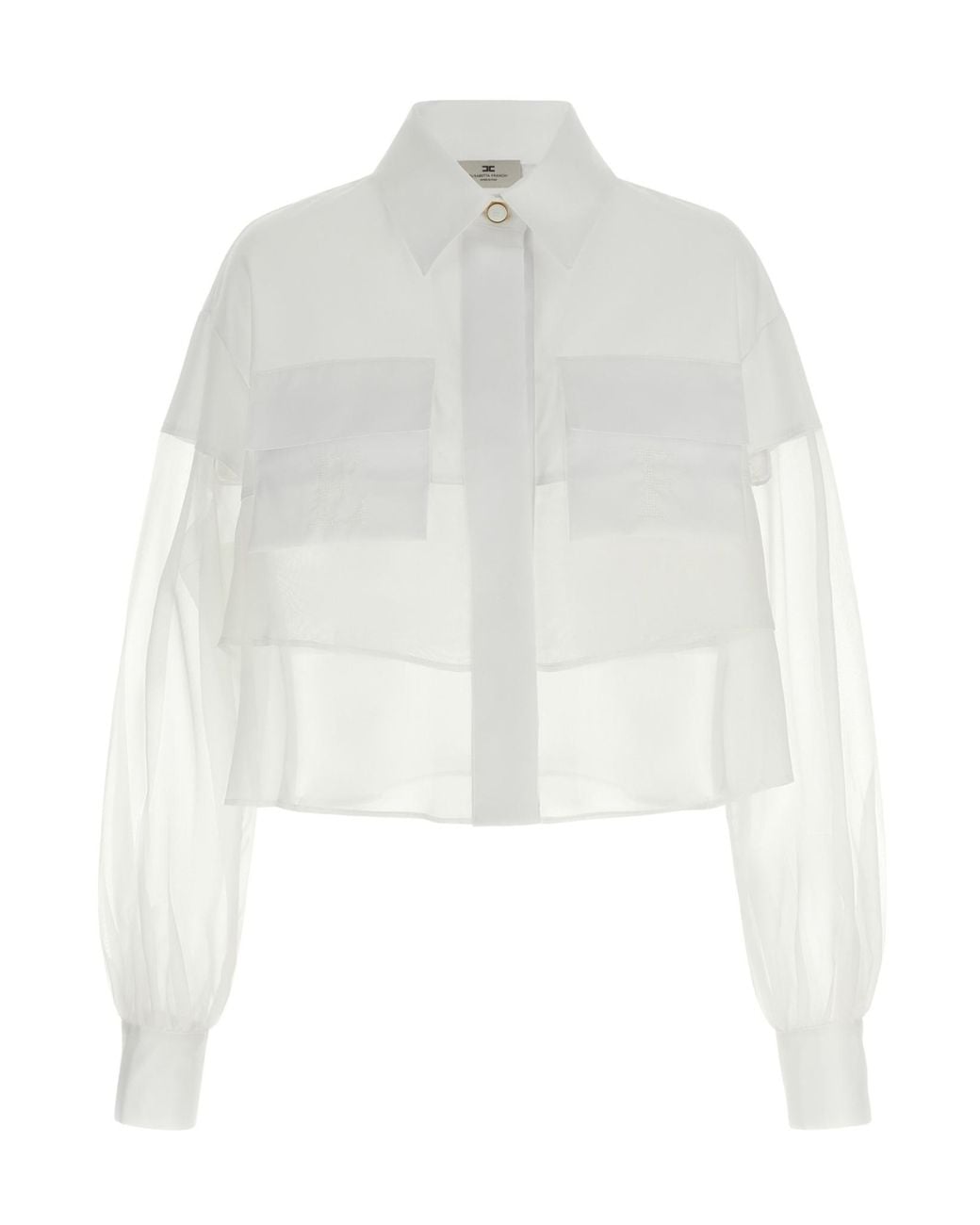Elisabetta Franchi White Layered Cropped Shirt