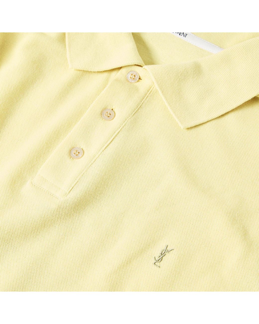 Saint Laurent Yellow Cass Short Sleeve Polo Shirt for men
