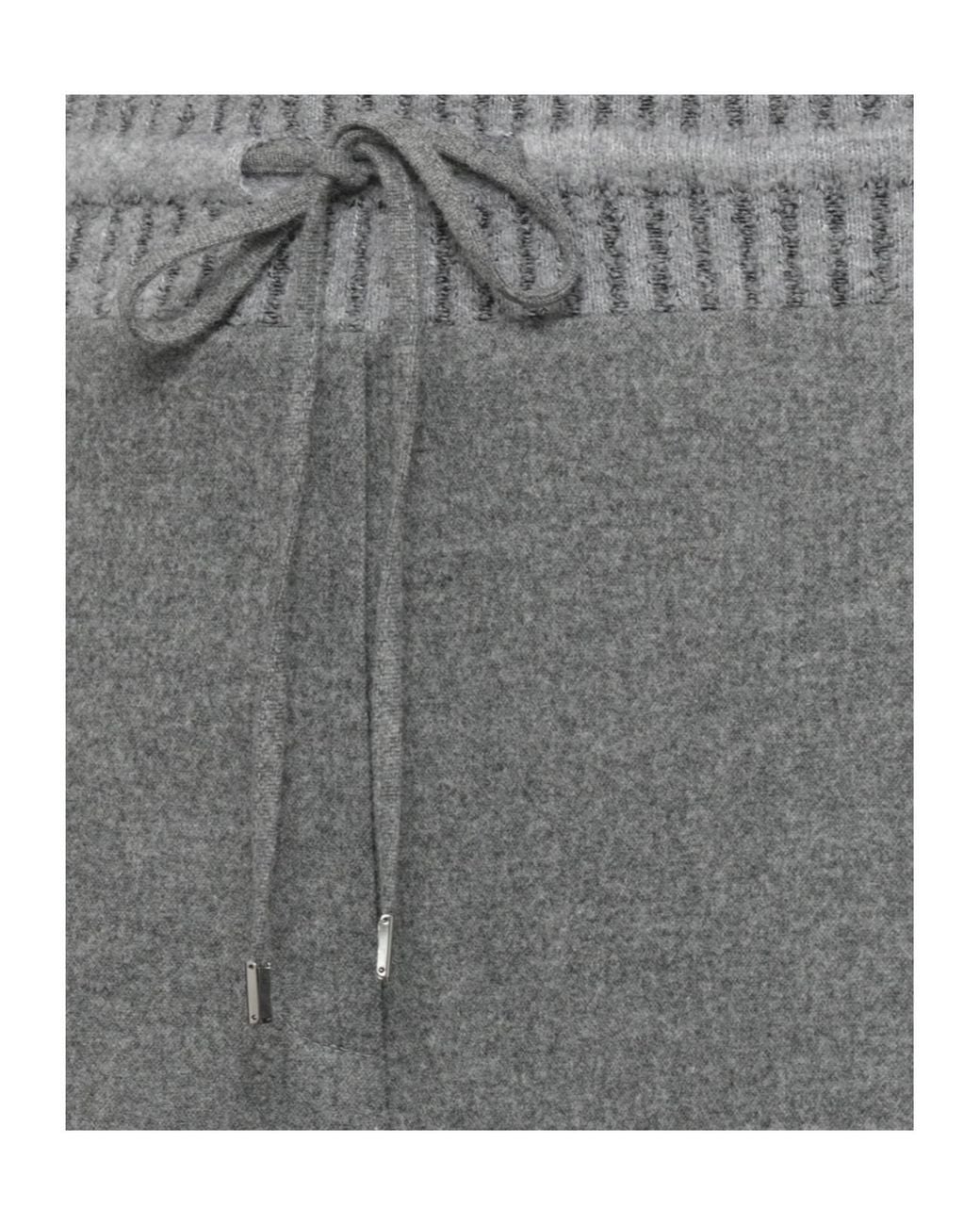 D.exterior Gray Drawstring Knit-Waist Pants