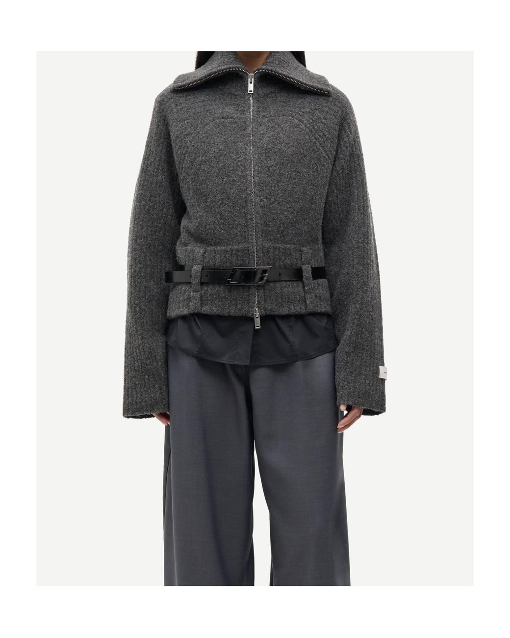 Samsøe & Samsøe Gray Samsøe Samsøe Samira Zip-Up Cardigan