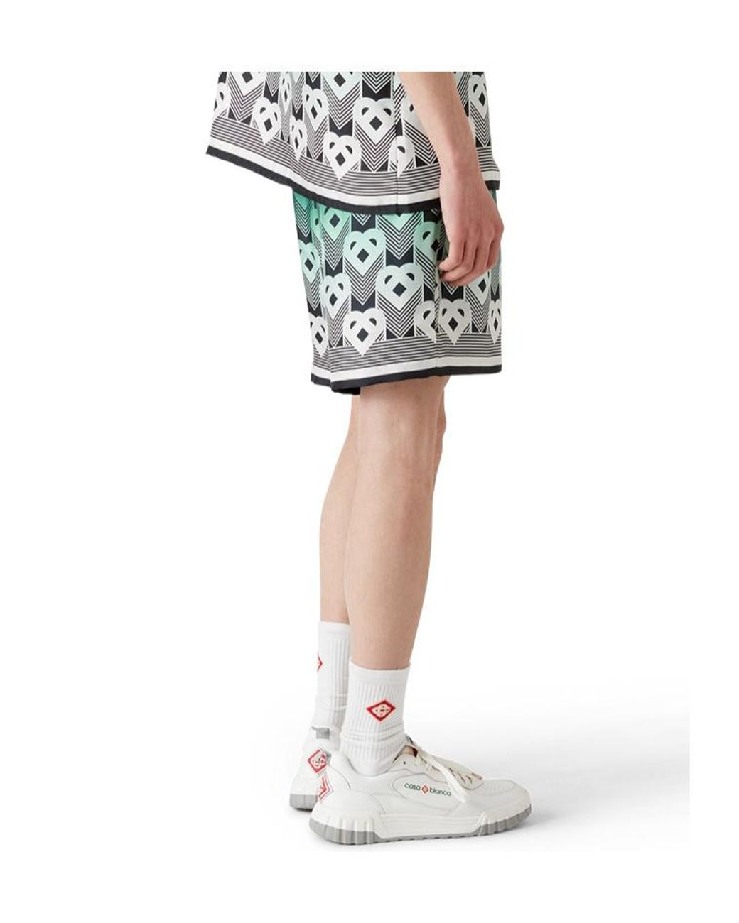 Casablanca Green Gradient Monogram Satin Shorts for men