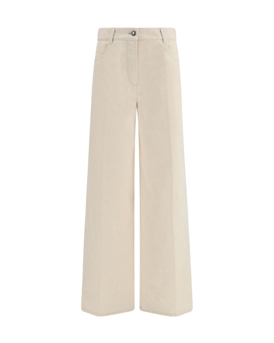 Forte_forte White Flocked Wide-Leg Jeans