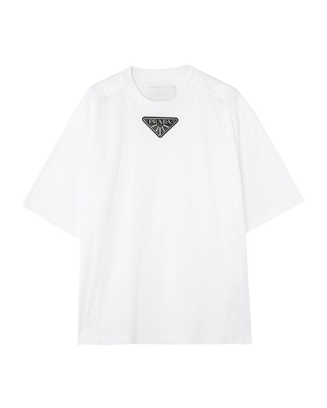 Prada White Logo Short-Sleeved T-Shirt for men