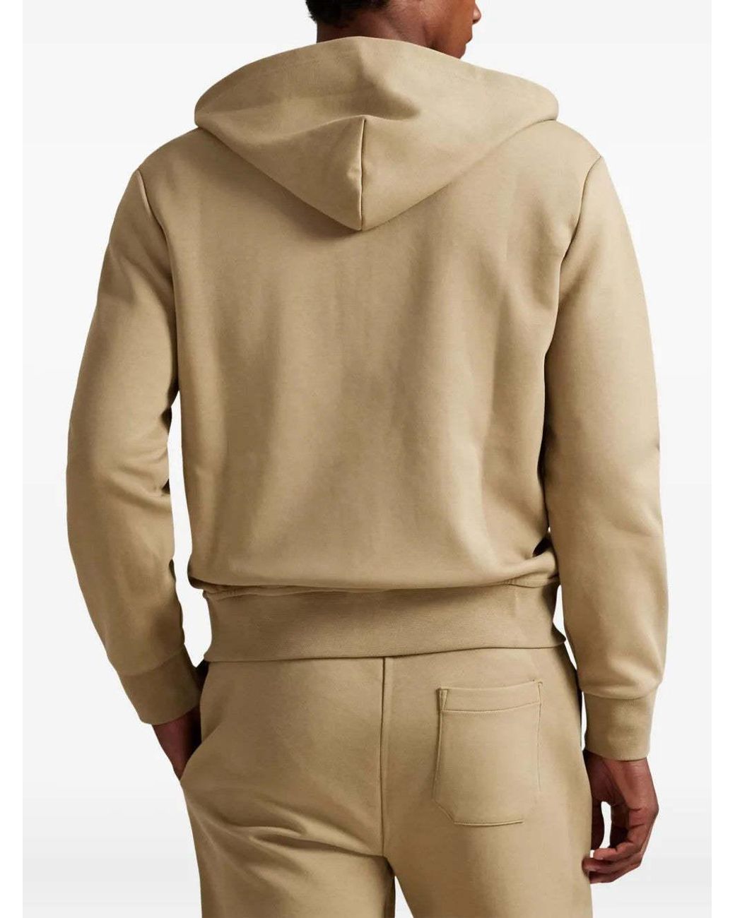Ralph Lauren White Polo Pony Embroidered Zip-Up Hoodie for men