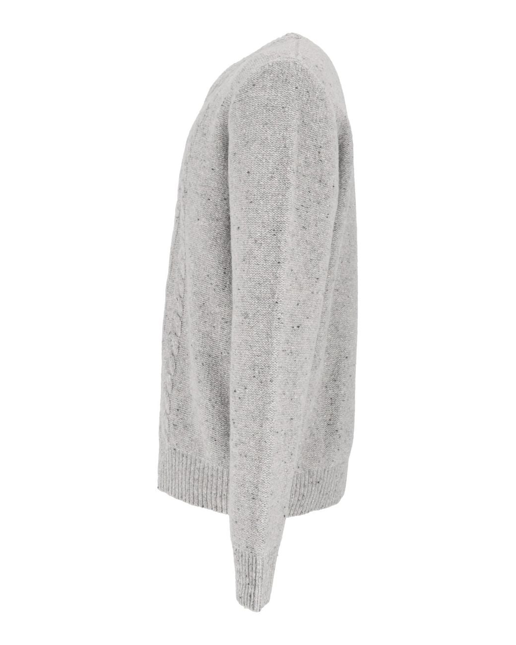 Peserico Gray Cable-Knit Sweater for men