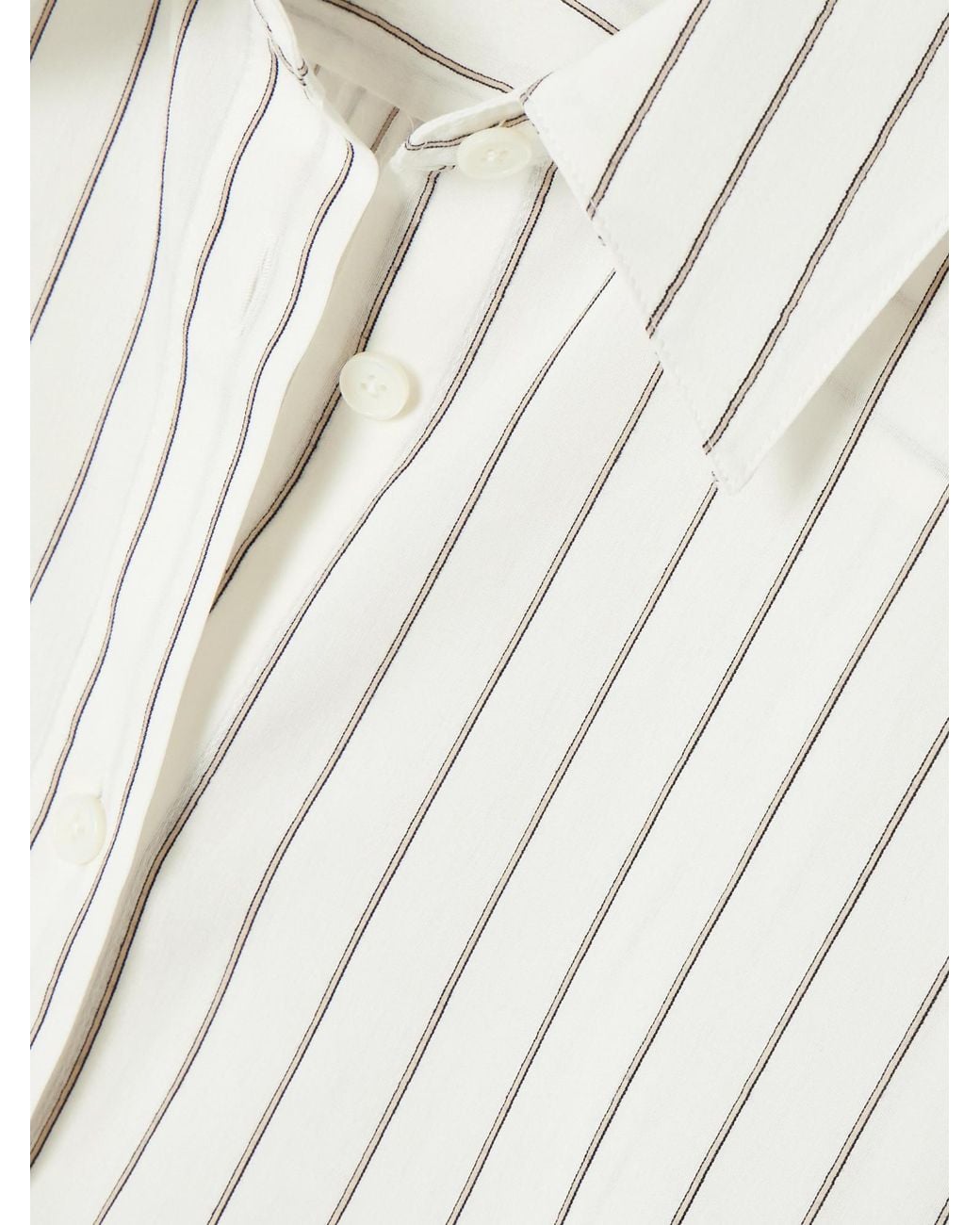 Totême White Totême Striped Long-Sleeved Shirt