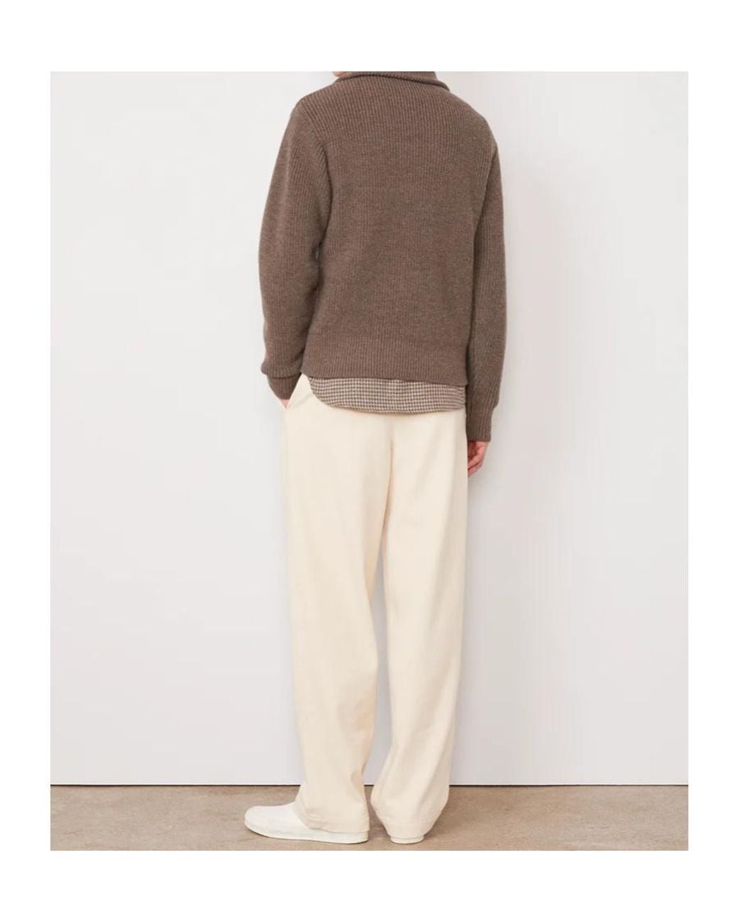 Officine Generale Gray Tarek Ribbed-Knit Quarter-Zip Sweater for men