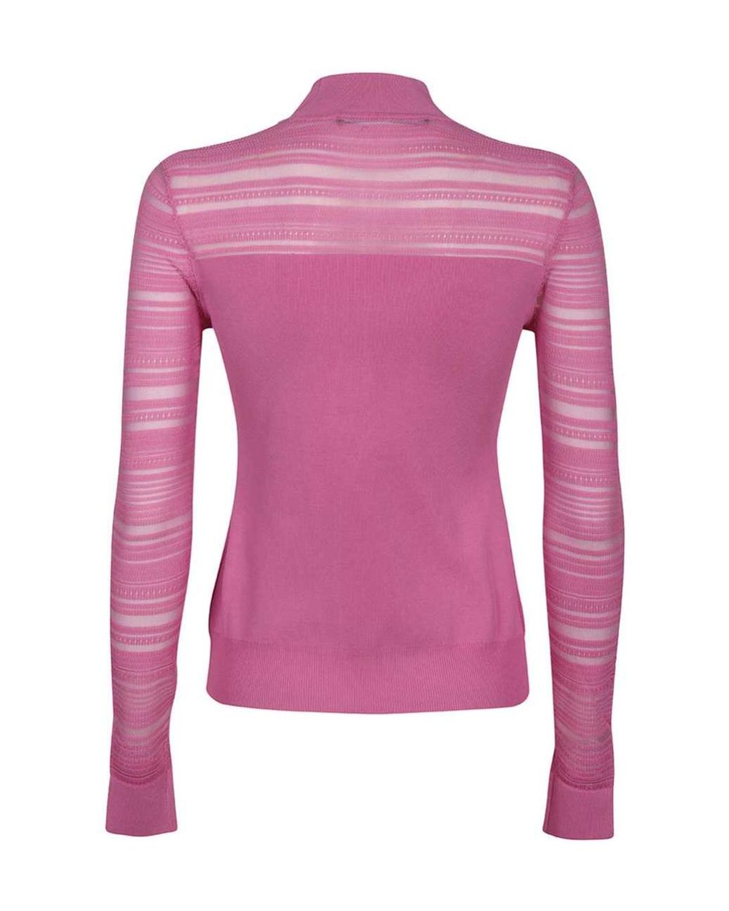 Karl Lagerfeld Pink Logo Embroidered Long-Sleeved Top