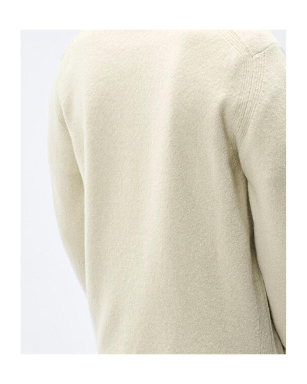 C P Company Natural Metropolis Series Bouclè Extrafine Merino Crewneck Logo Sweater for men