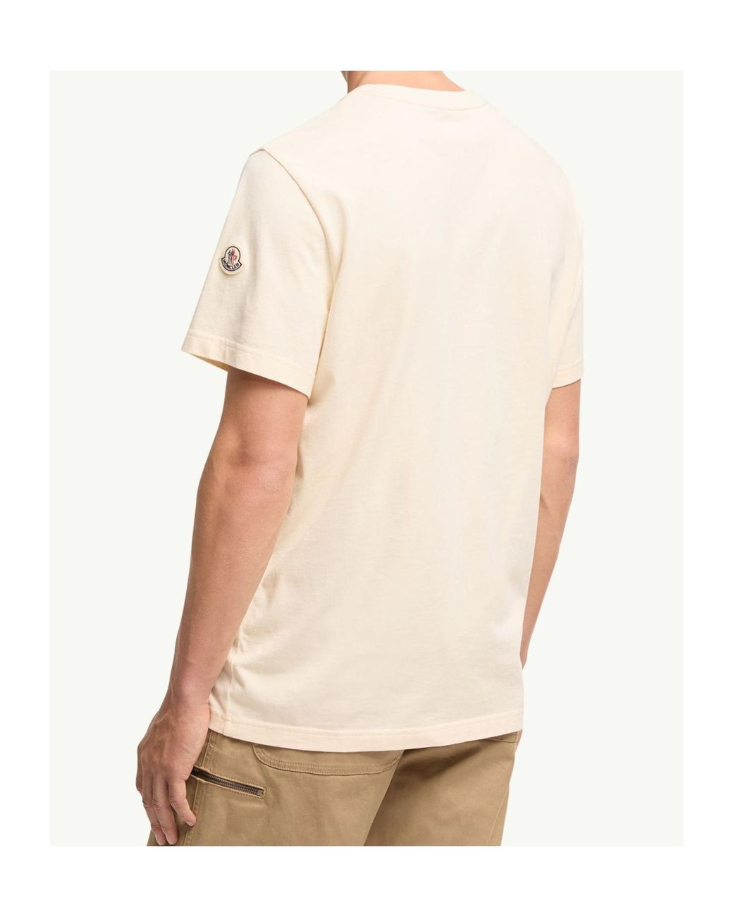 Moncler Natural Logo Print T-Shirt for men
