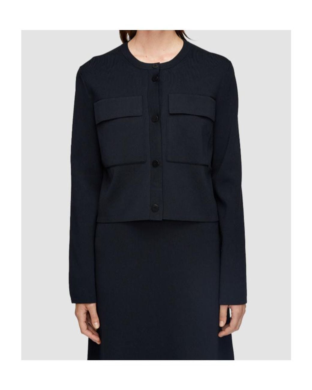 Joseph Black Viscose Knit Stretch Cardigan Jacket