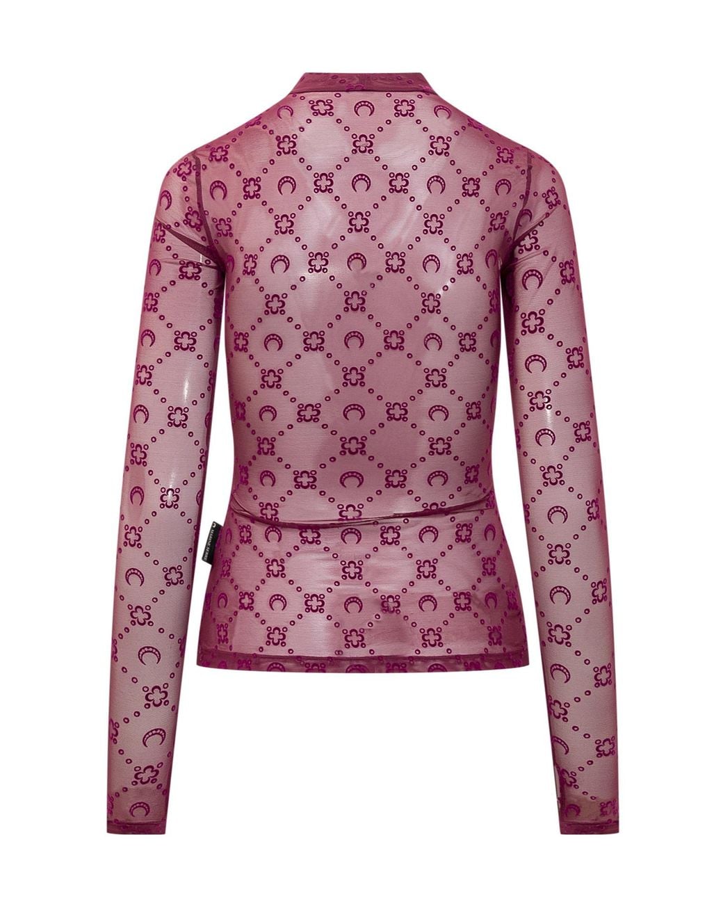 MARINE SERRE Red Second Skin Semi-Sheer Top