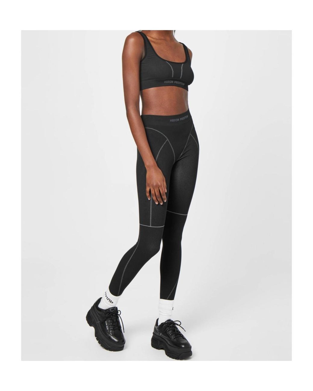 Heron Preston Black Cropped Logo Sport Tank Top