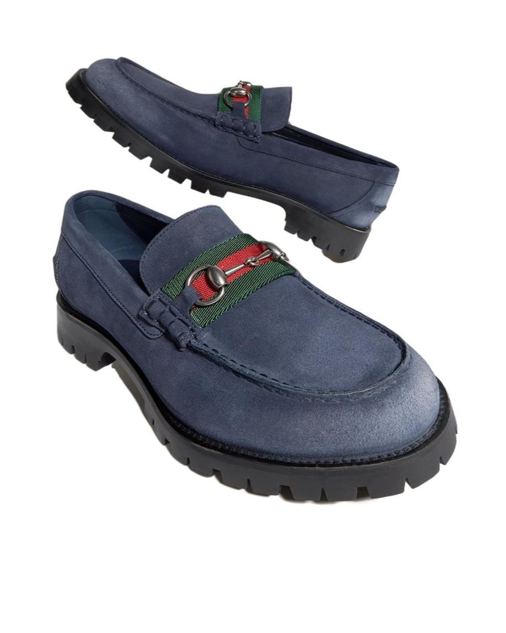 Gucci Blue Loafer With Horsebit And Lug Sole for men