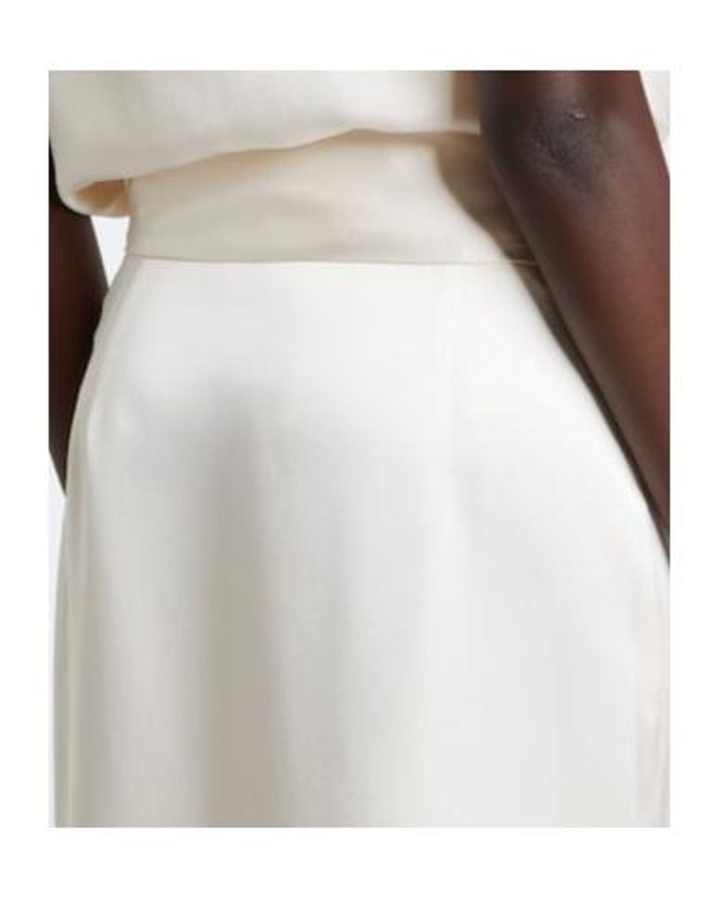 Rohe White Gathered Satin Midi Skirt