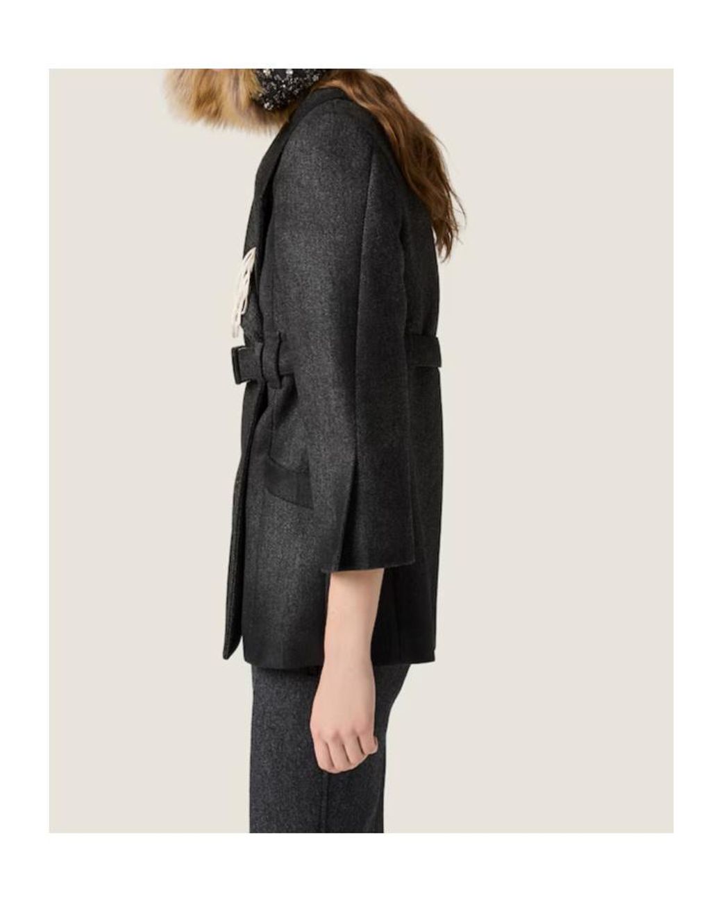 Miu Miu Black Double-Breasted Double Wool Jacket