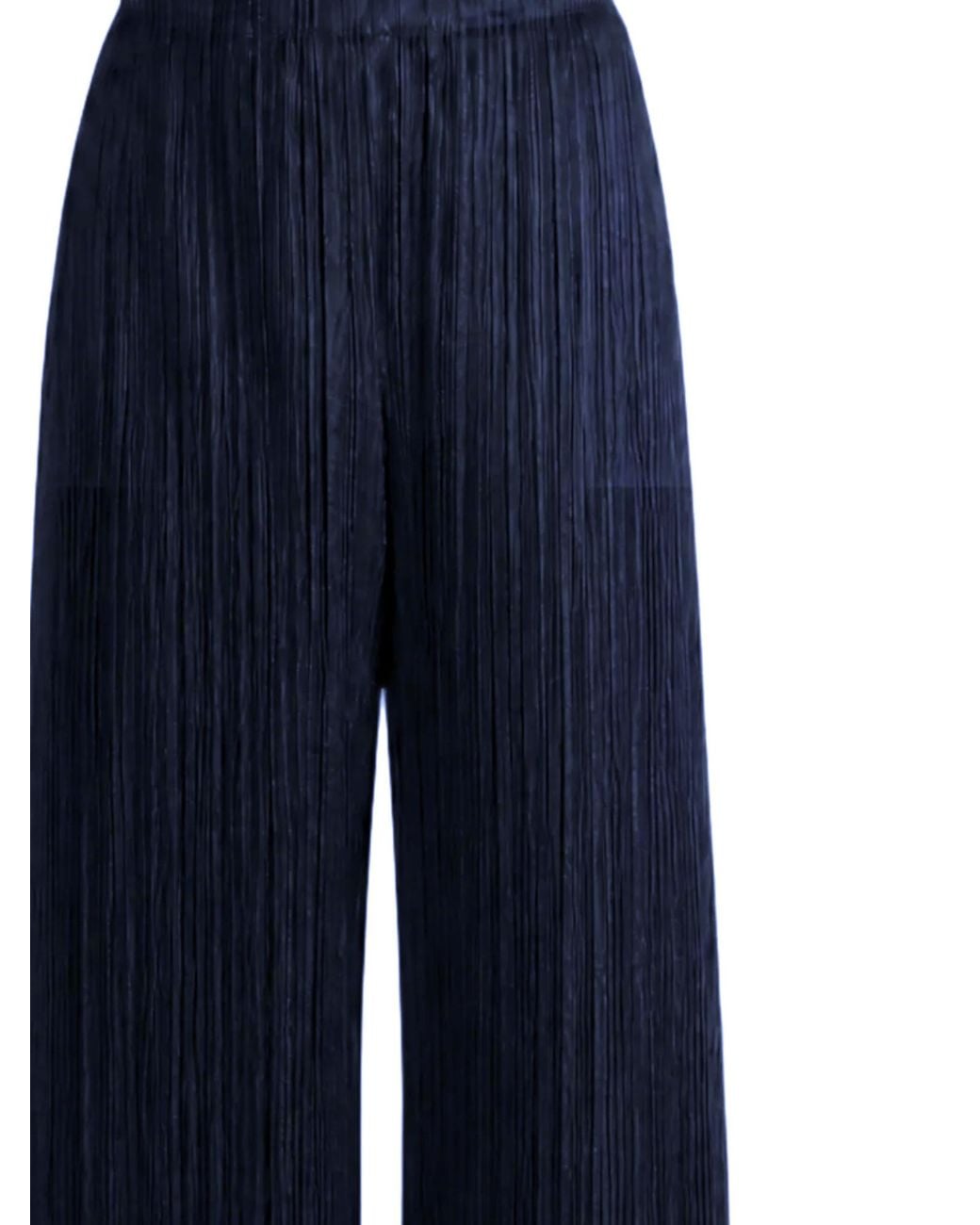 Pleats Please Issey Miyake Blue Pleated Casual Pants