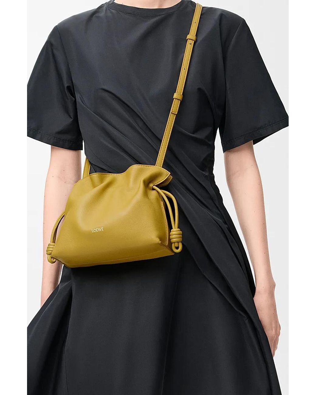 Loewe Yellow Mini Flamenco Clutch Bag