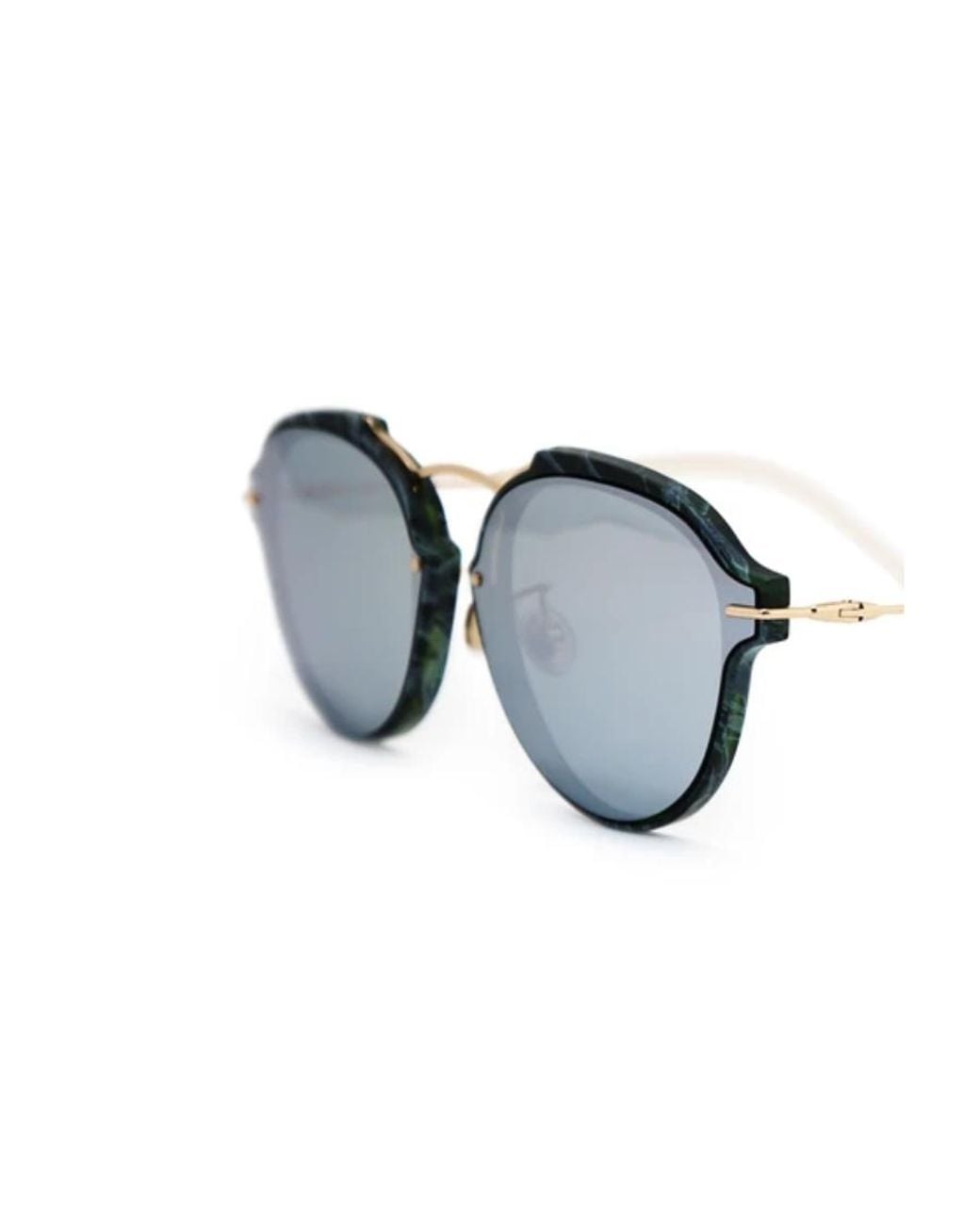 Dior White Round Sunglasses
