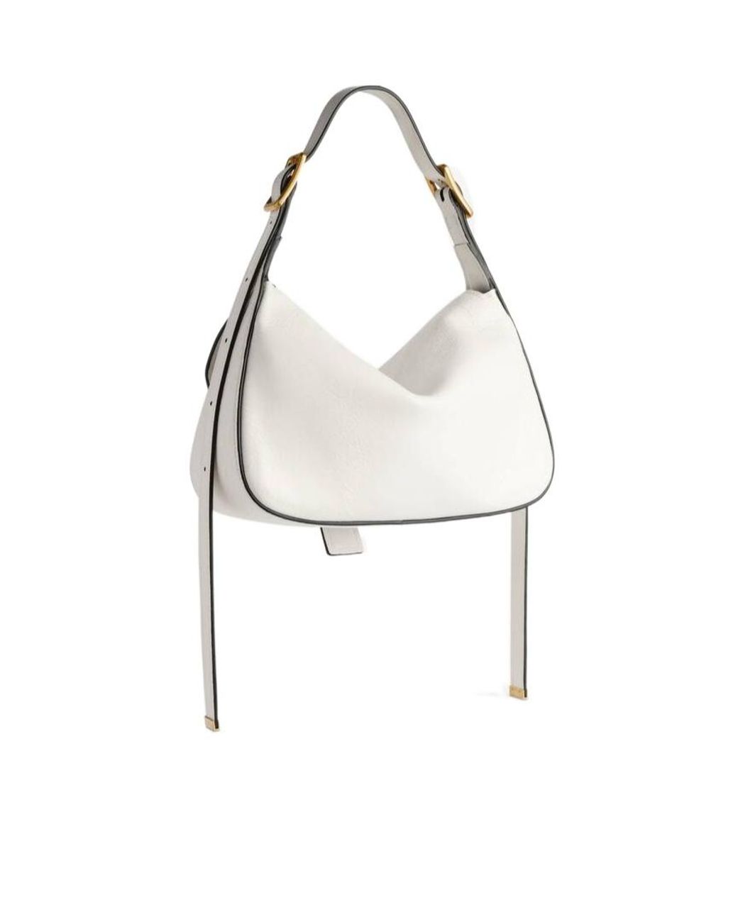 Balenciaga White Clicca Medium Shoulder Bag