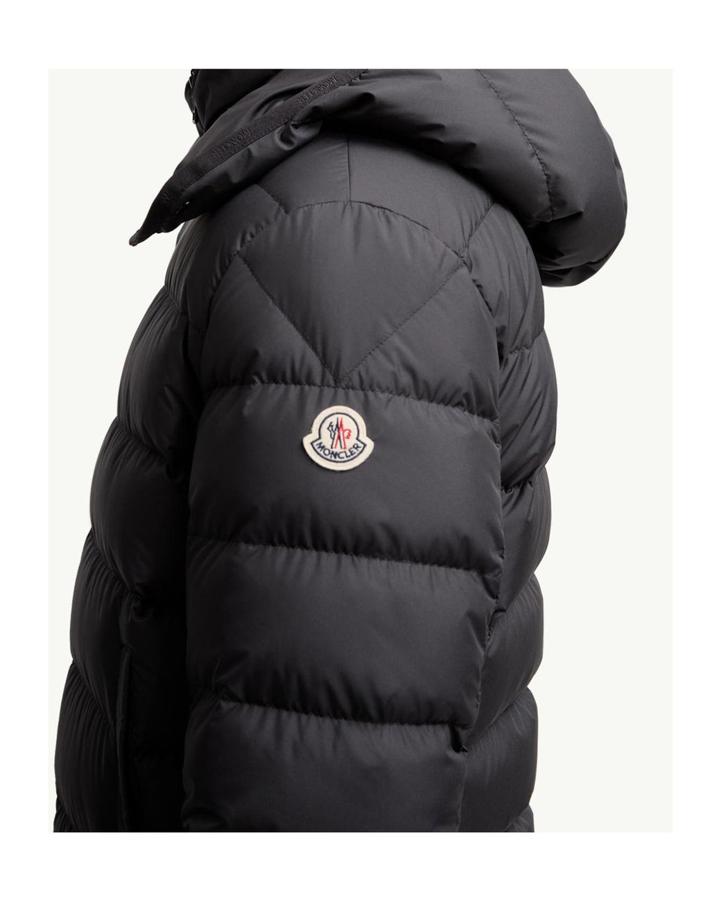 Moncler Black Hooded Zip-Up Padded Jacket for men