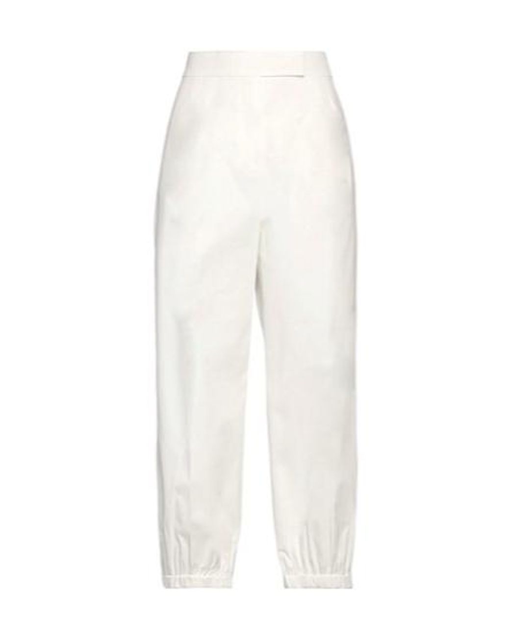 Max Mara White Solid-Color Fabric Pants