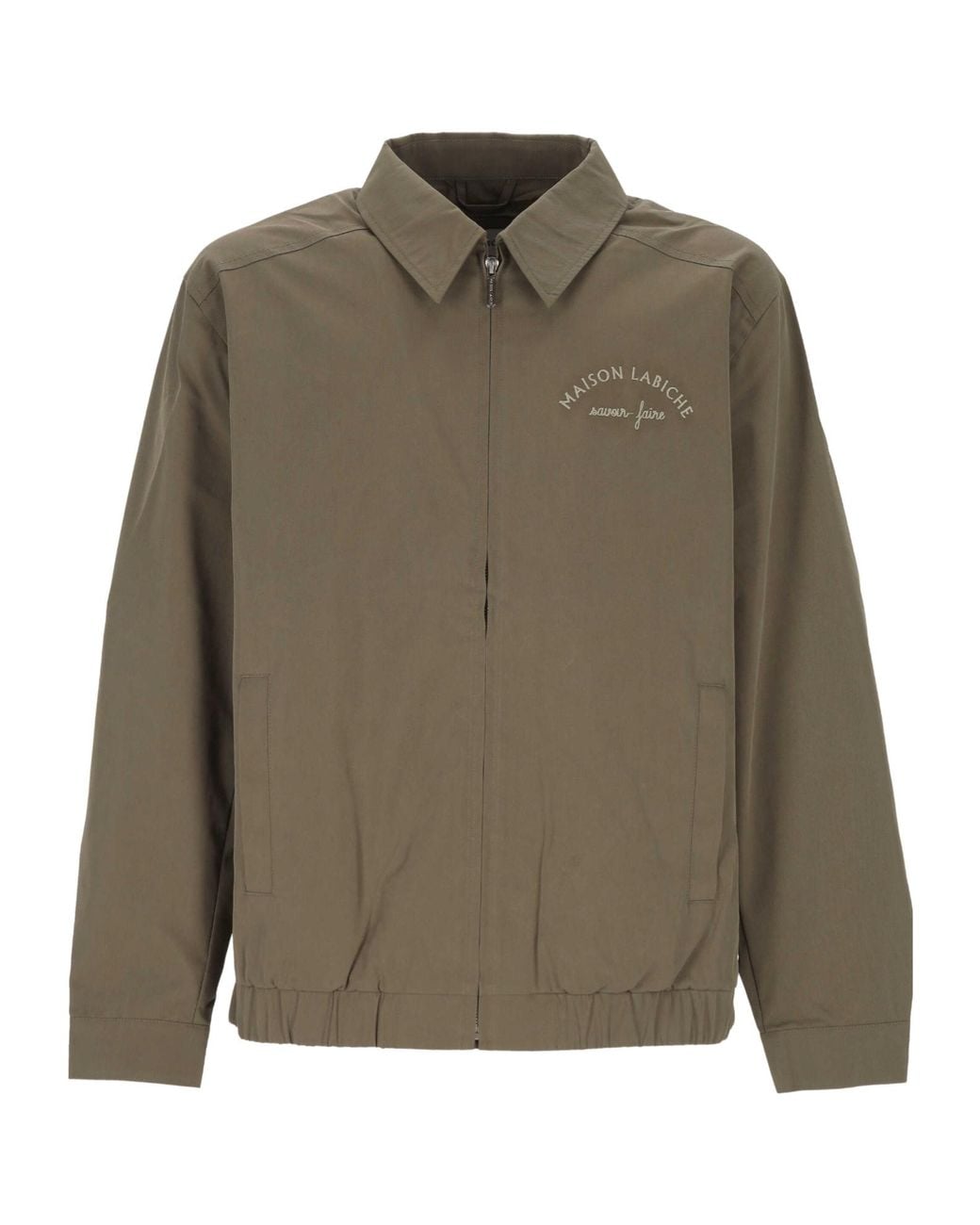 Maison Labiche Green Logo-Embroidered Zip-Up Bomber Jacket for men