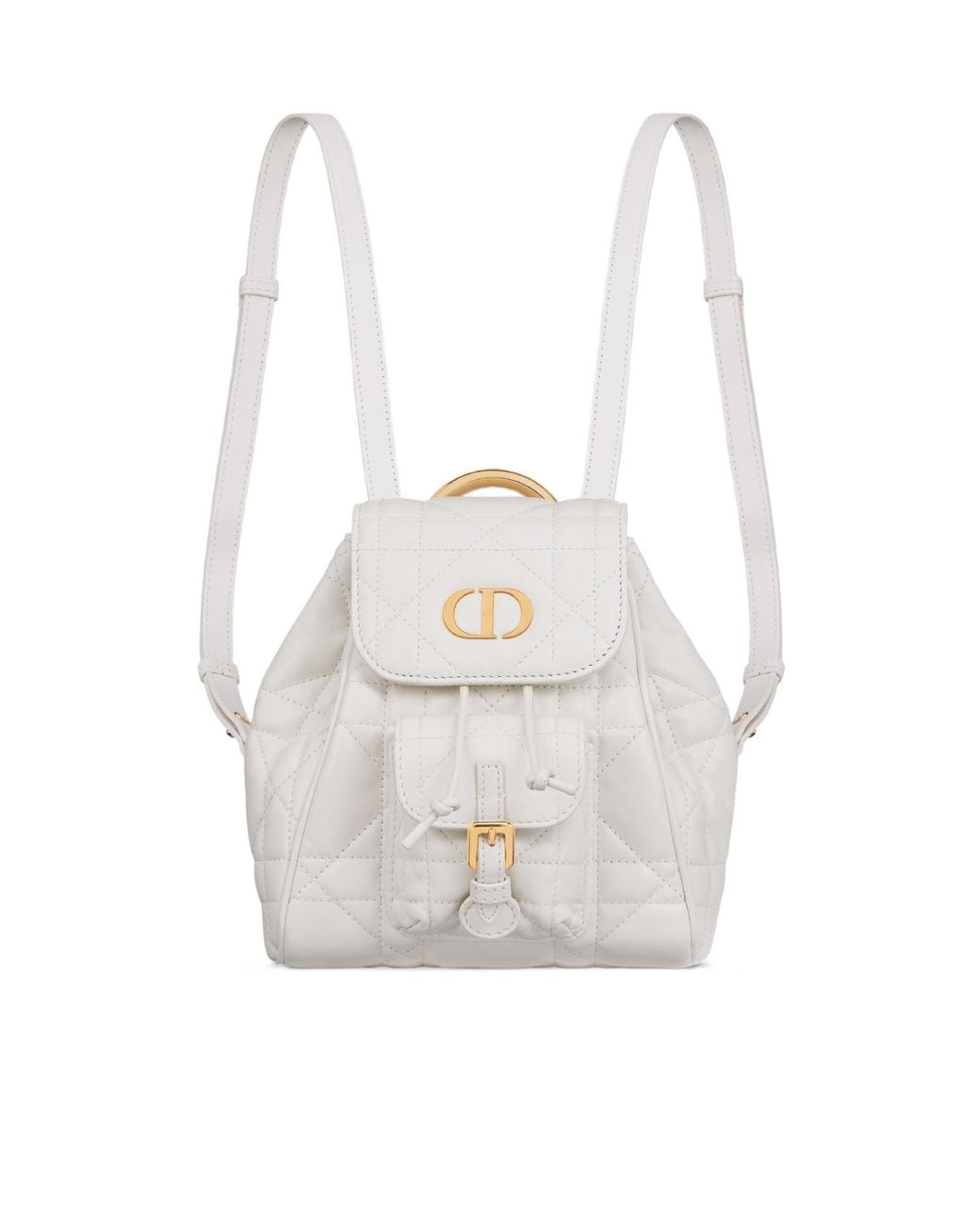 Dior White Small Caro Backpack