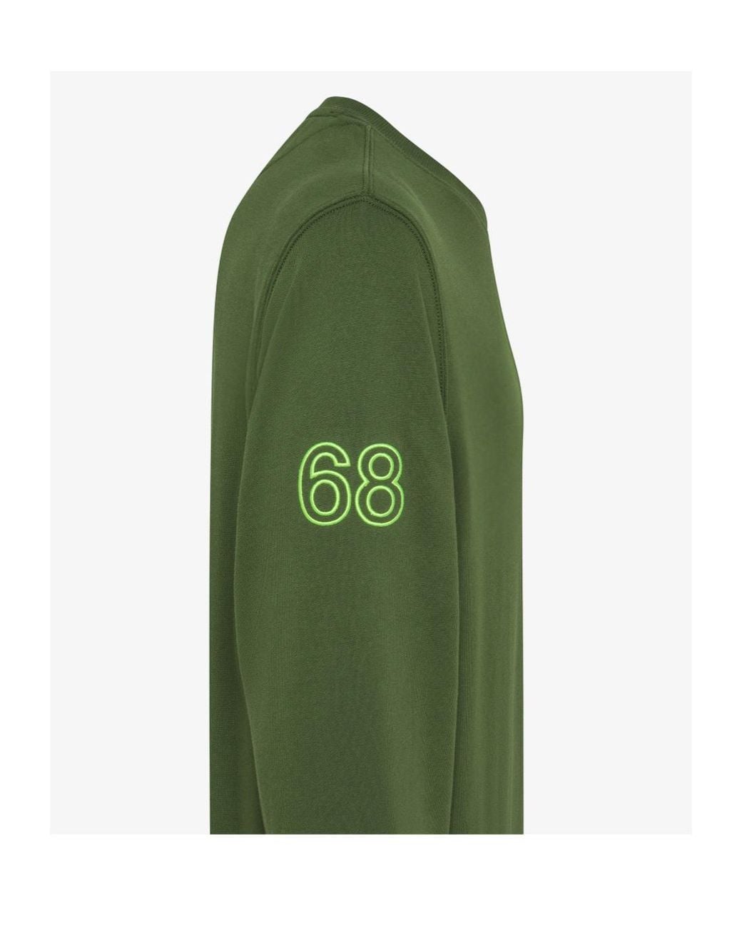 Sun 68 Green Logo Crew Neck Sweatshirt for men