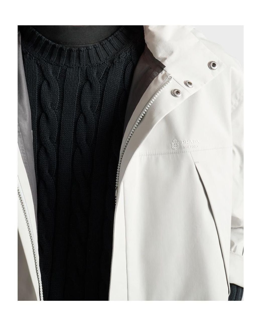 Prada Gray Technical Fabric Jacket for men
