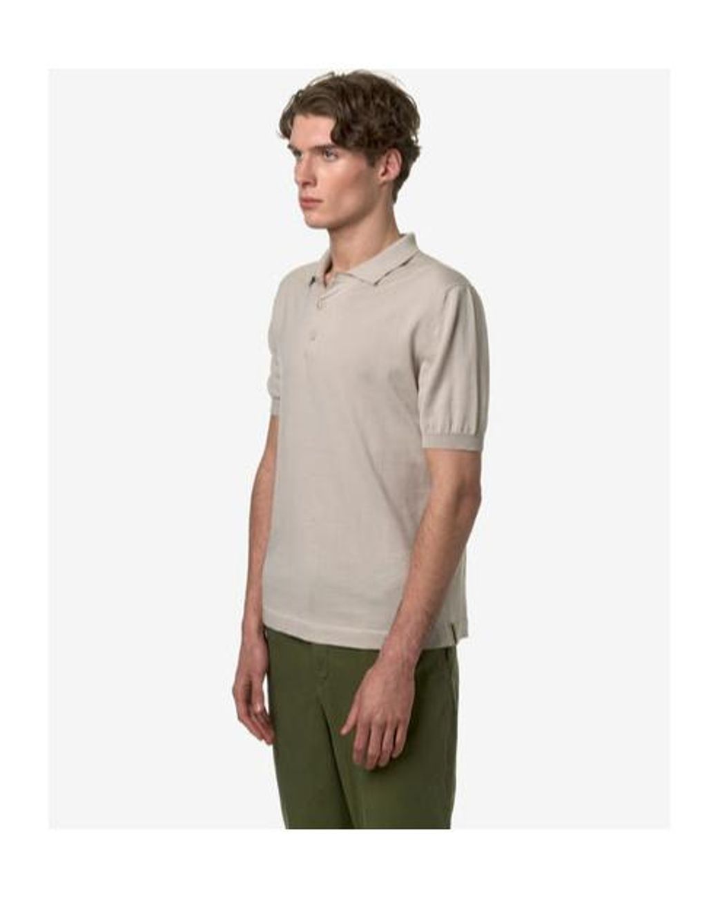 K-Way Natural Pleyne Knitted Polo Shirt for men