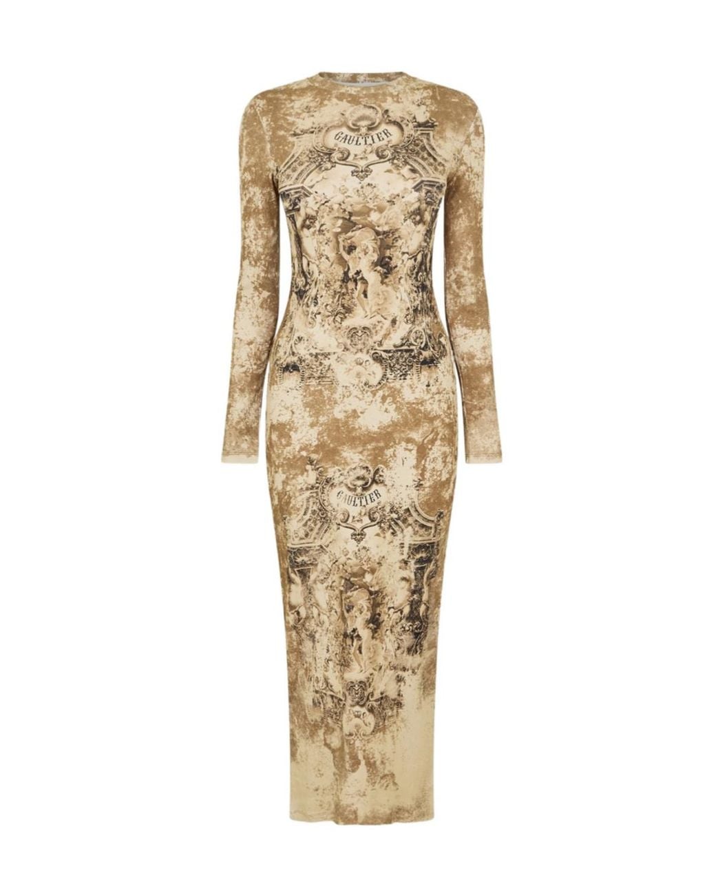 Jean Paul Gaultier Metallic Printed Dress