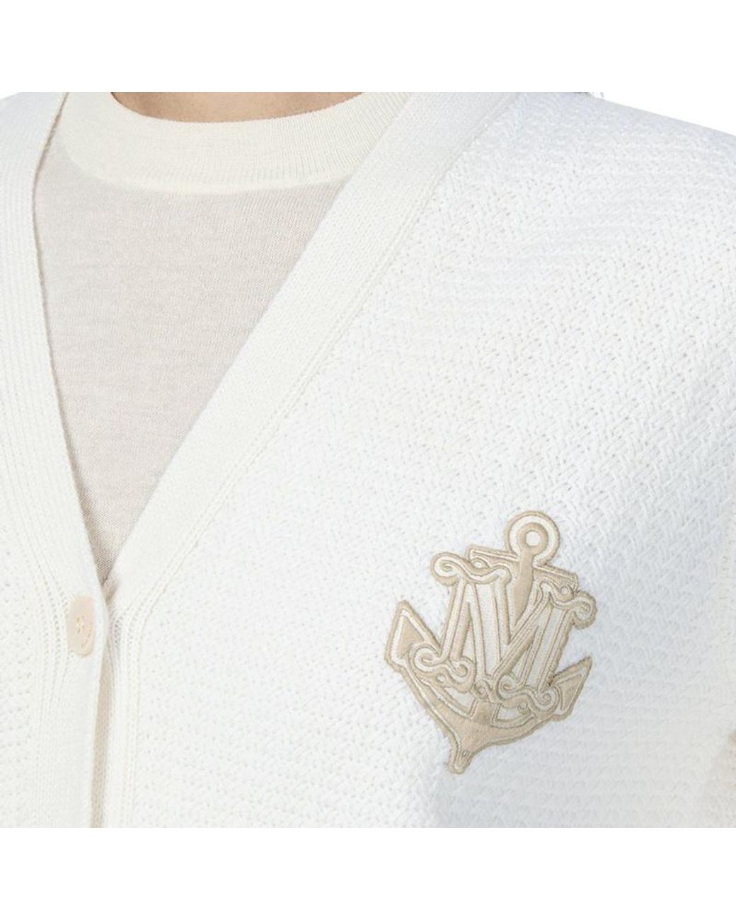 Max Mara White Ravello V-Neck Button-Up Cardigan
