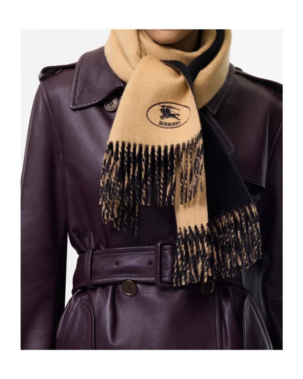 Burberry White Knight Cashmere Scarf for men